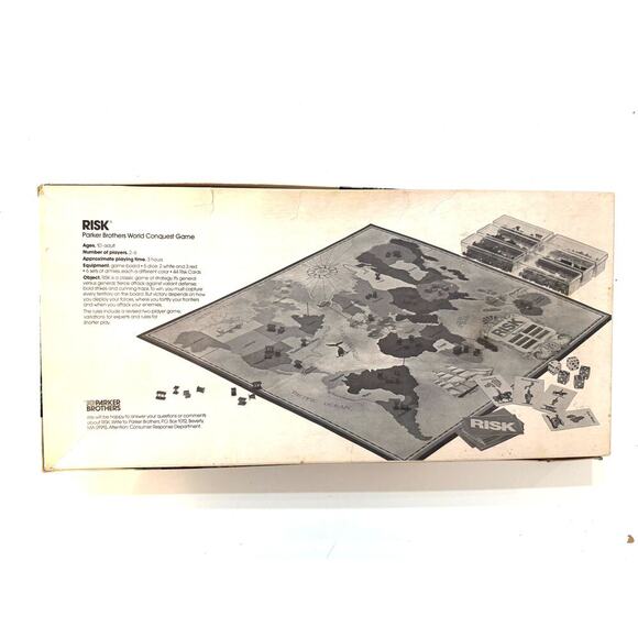 Vintage 1975 Risk Board Game Parker Brothers Complete Pieces Map Cannon Art - Picture 4 of 4
